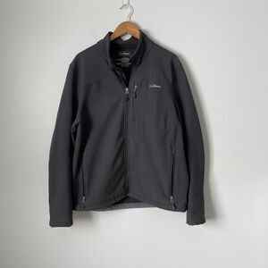L.L. Bean Men's Black Windproof Softshell Full Zip Jacket Size Large